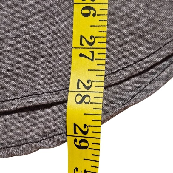 VTG Mens Casual LS Snap Pearl Button Shirt Med Taupe Work wear Normcore - Picture 13 of 14